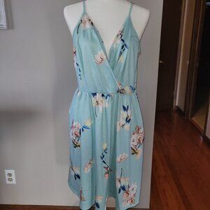 Floral Midi Dress in Light Blue